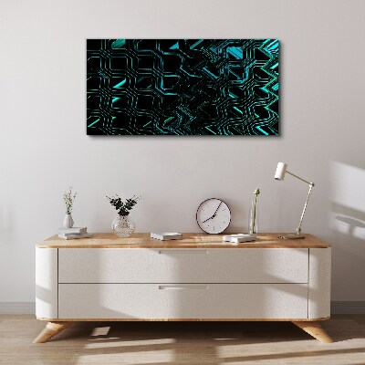 Canvas schilderij Geometrie in turquoise tinten