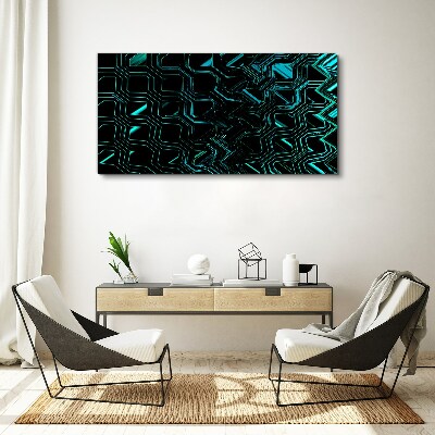 Canvas schilderij Geometrie in turquoise tinten