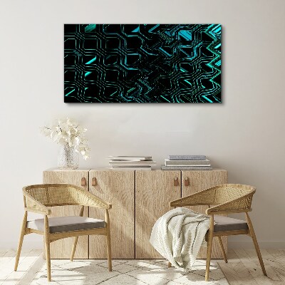 Canvas schilderij Geometrie in turquoise tinten
