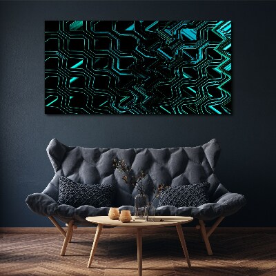 Canvas schilderij Geometrie in turquoise tinten