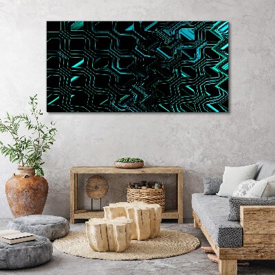 Canvas schilderij Geometrie in turquoise tinten