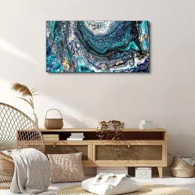 Foto op canvas Kosmische golven in tinten blauw