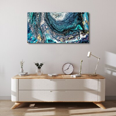 Foto op canvas Kosmische golven in tinten blauw