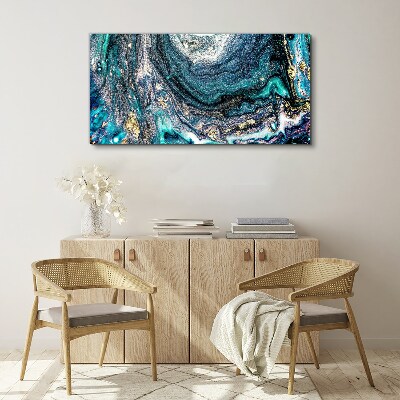 Foto op canvas Kosmische golven in tinten blauw