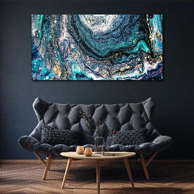 Foto op canvas Kosmische golven in tinten blauw
