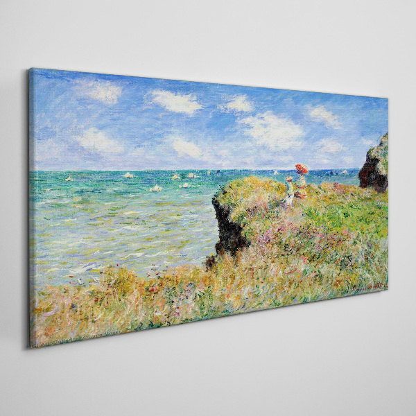 Foto op canvas Klifwandeling bij Pourville Claude Monet