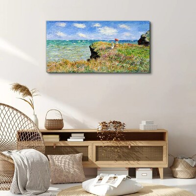 Foto op canvas Klifwandeling bij Pourville Claude Monet