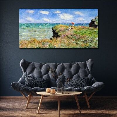 Foto op canvas Klifwandeling bij Pourville Claude Monet