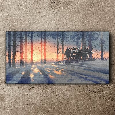 Schilderij op doek Wintermorgen in het bos