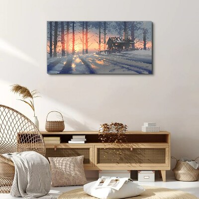 Schilderij op doek Wintermorgen in het bos