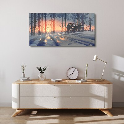 Schilderij op doek Wintermorgen in het bos