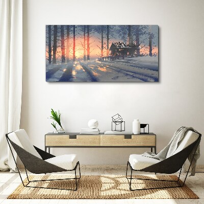 Schilderij op doek Wintermorgen in het bos