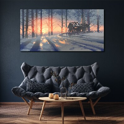 Schilderij op doek Wintermorgen in het bos