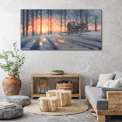 Schilderij op doek Wintermorgen in het bos