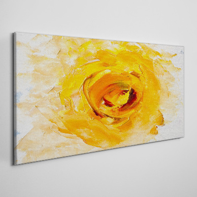 Canvas schilderij Gele roos op een lichte achtergrond