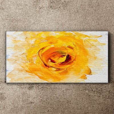 Canvas schilderij Gele roos op een lichte achtergrond