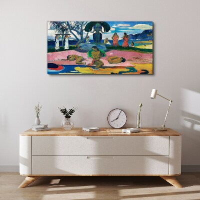 Foto op canvas Tropische scène met personages