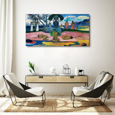 Foto op canvas Tropische scène met personages