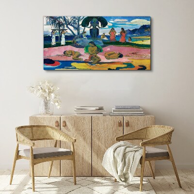 Foto op canvas Tropische scène met personages