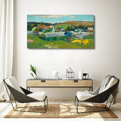 Foto op canvas Jongen in het landschap