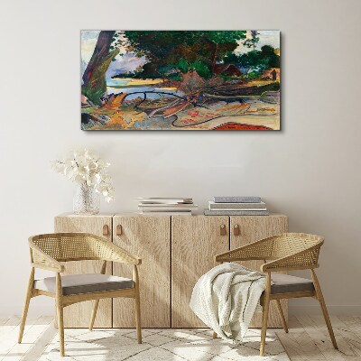 Canvas schilderij Tropisch landschap met bomen