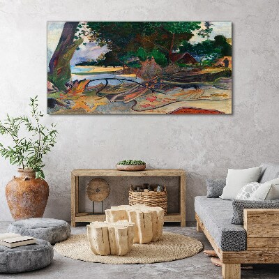 Canvas schilderij Tropisch landschap met bomen