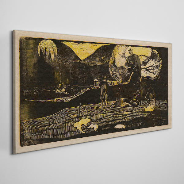 Canvas schilderij Gouden landschappen en mysterieuze figuren