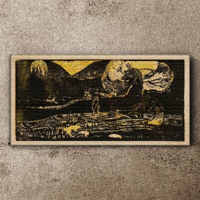 Canvas schilderij Gouden landschappen en mysterieuze figuren