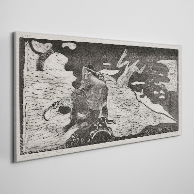 Schilderij op doek Een figuur tegen een achtergrond van abstracte vormen