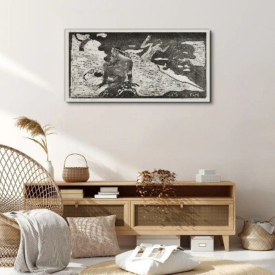 Schilderij op doek Een figuur tegen een achtergrond van abstracte vormen