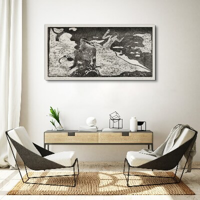 Schilderij op doek Een figuur tegen een achtergrond van abstracte vormen