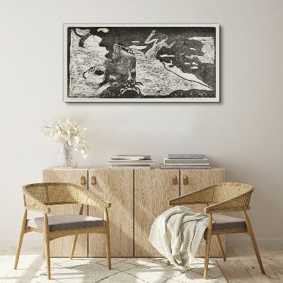 Schilderij op doek Een figuur tegen een achtergrond van abstracte vormen