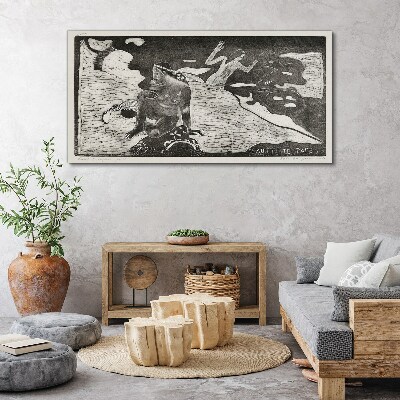 Schilderij op doek Een figuur tegen een achtergrond van abstracte vormen