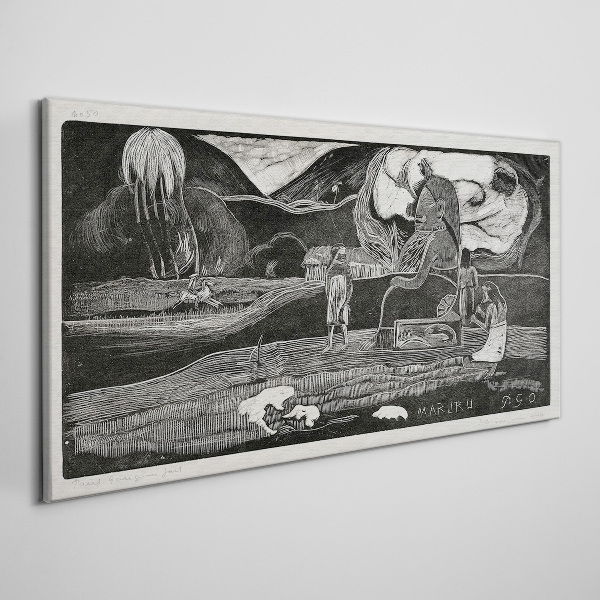 Foto op canvas Landschap met figuur en natuur