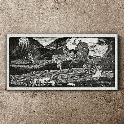 Foto op canvas Landschap met figuur en natuur