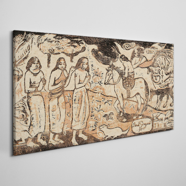 Schilderij op doek Een historisch tafereel tegen de achtergrond van de natuur