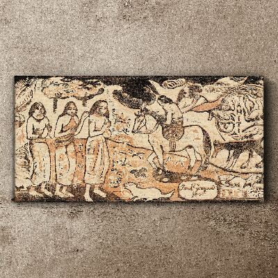 Schilderij op doek Een historisch tafereel tegen de achtergrond van de natuur