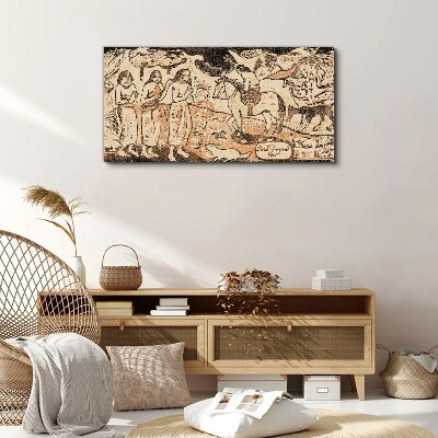 Schilderij op doek Een historisch tafereel tegen de achtergrond van de natuur