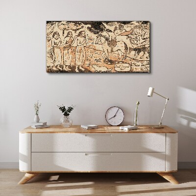 Schilderij op doek Een historisch tafereel tegen de achtergrond van de natuur