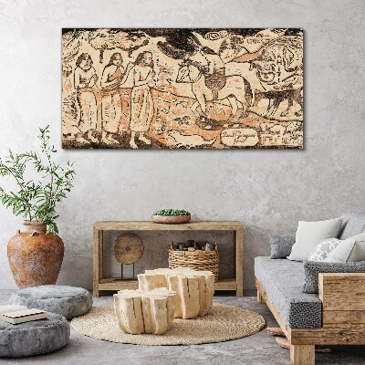 Schilderij op doek Een historisch tafereel tegen de achtergrond van de natuur