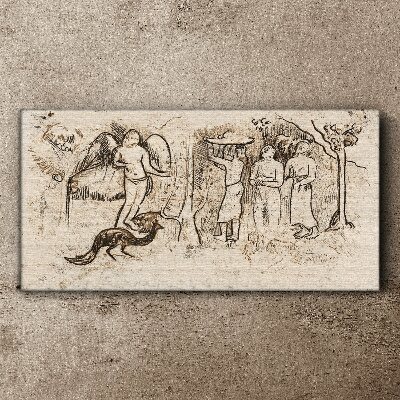 Foto op canvas Mythologische taferelen met een engel en dieren