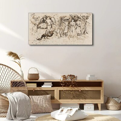 Foto op canvas Mythologische taferelen met een engel en dieren