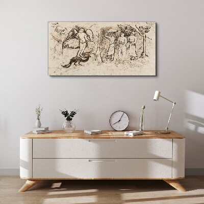 Foto op canvas Mythologische taferelen met een engel en dieren