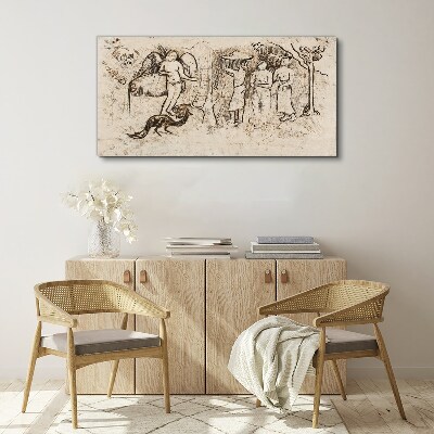 Foto op canvas Mythologische taferelen met een engel en dieren