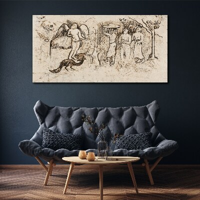 Foto op canvas Mythologische taferelen met een engel en dieren