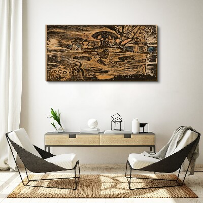 Canvas schilderij Een zomermiddag aan het meer