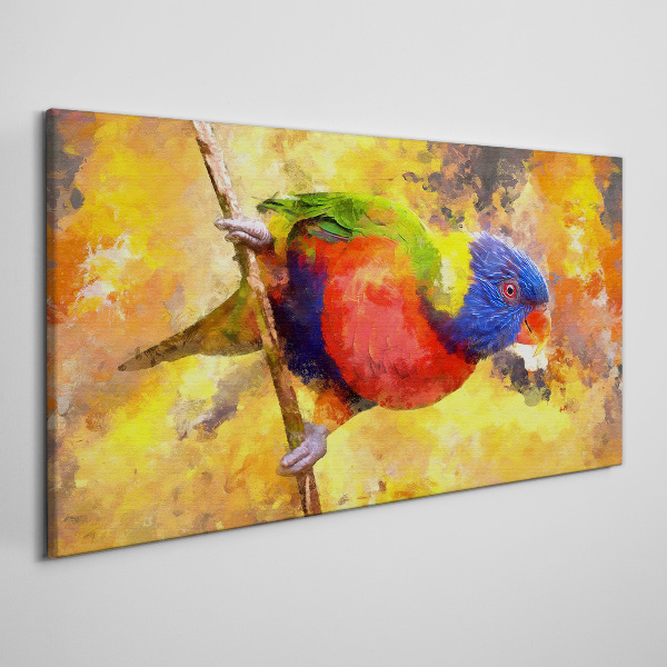 Canvas schilderij Kleurrijke papegaai tegen de zon