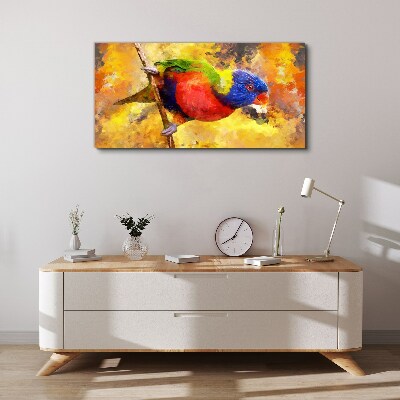 Canvas schilderij Kleurrijke papegaai tegen de zon