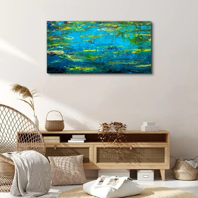 Canvas schilderij Turquoise golven en groen