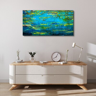 Canvas schilderij Turquoise golven en groen